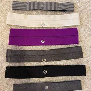 6 different Lulu Lemon headbands